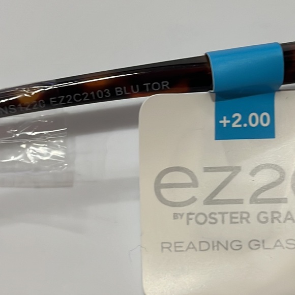 NWT Dark Teal Blue & Brown Tortoise Shell Acrylic Cheater Reading Glasses +2.00 - Picture 5 of 5